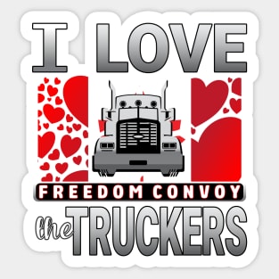 FREEDOM CONVOY CANADA TRUCKERS FOR FREEDOM WE LOVE YOU TRUCKERS GRAY LETTERS Sticker